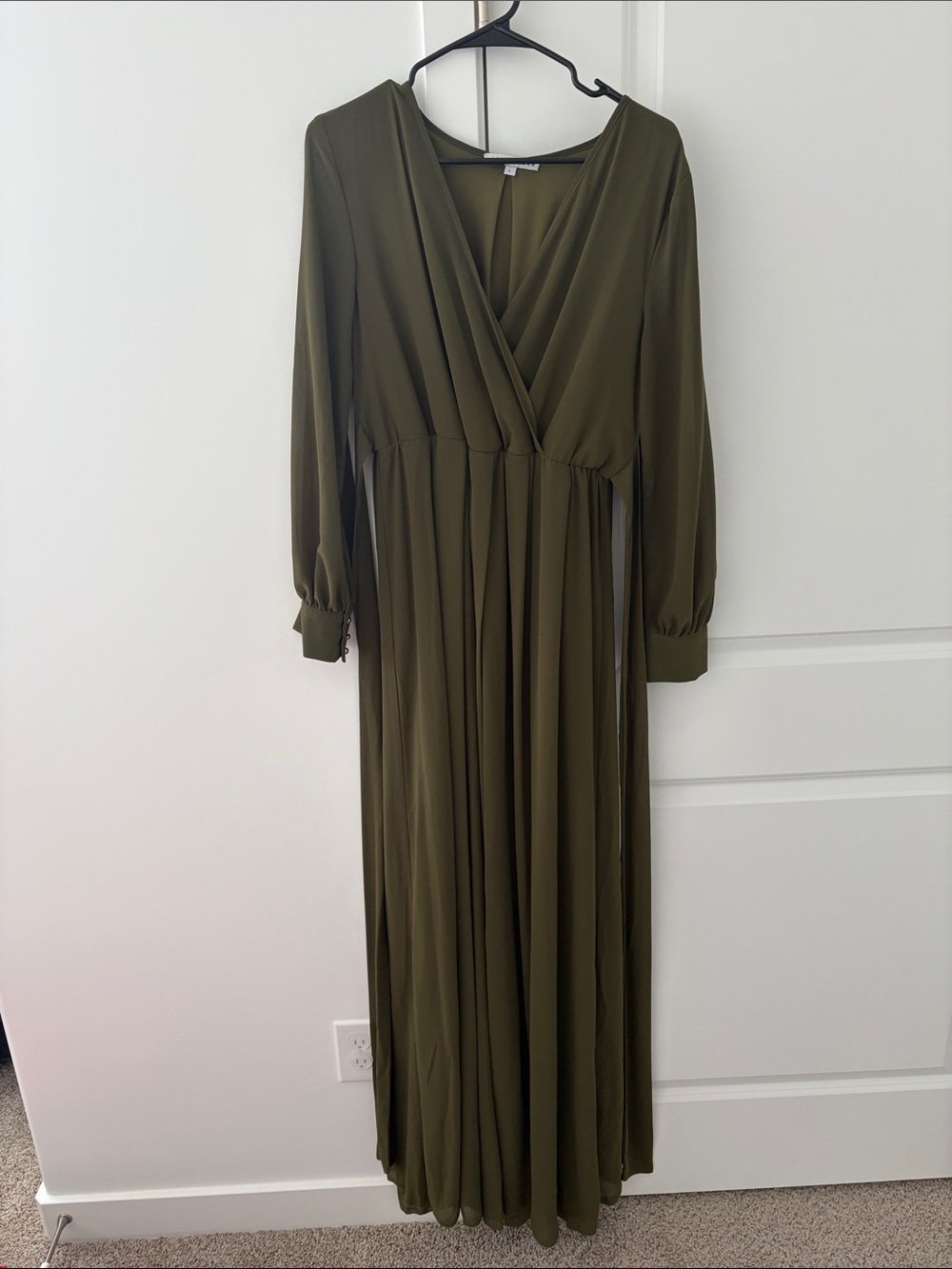 Baltic Born Olive Green Wrap Maxi Dress